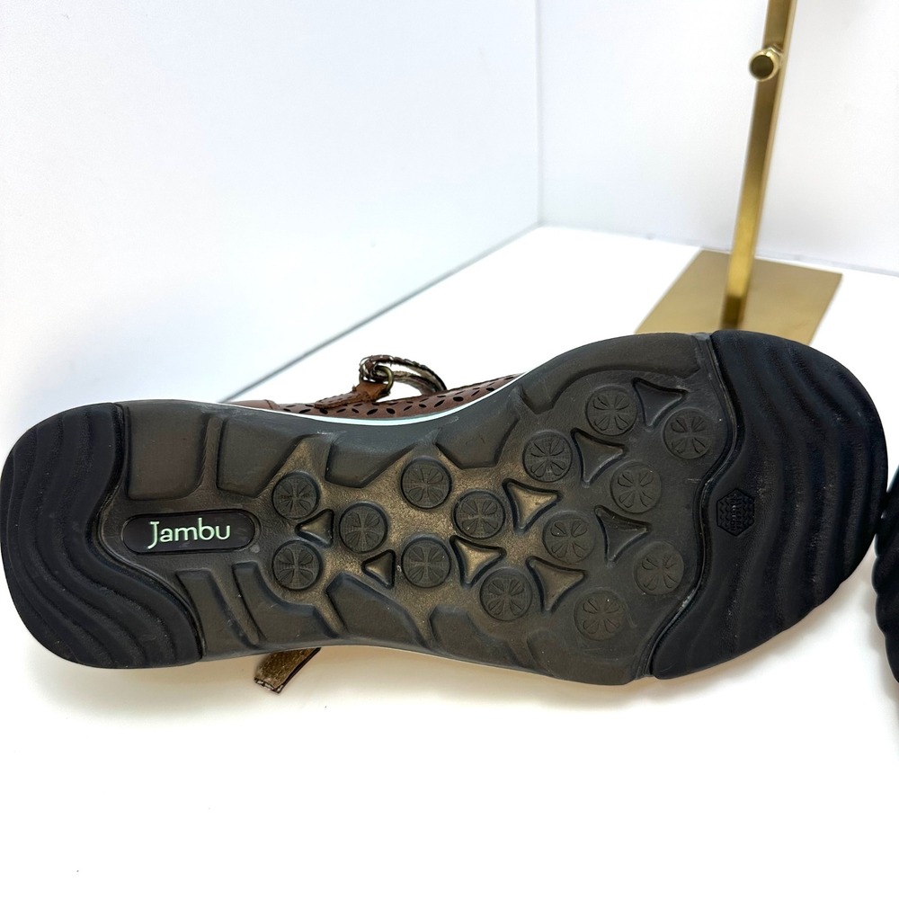 Jambu Bailey MJ Brown Leather Laser Cut Mary Jane Flats Womens 9.5M WJ17BMJ34 - Picture 10 of 14